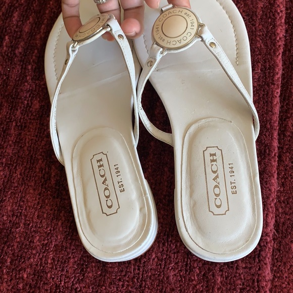 Coach Jules Made in Italy White Sandals Size 8 B - Picture 12 of 15